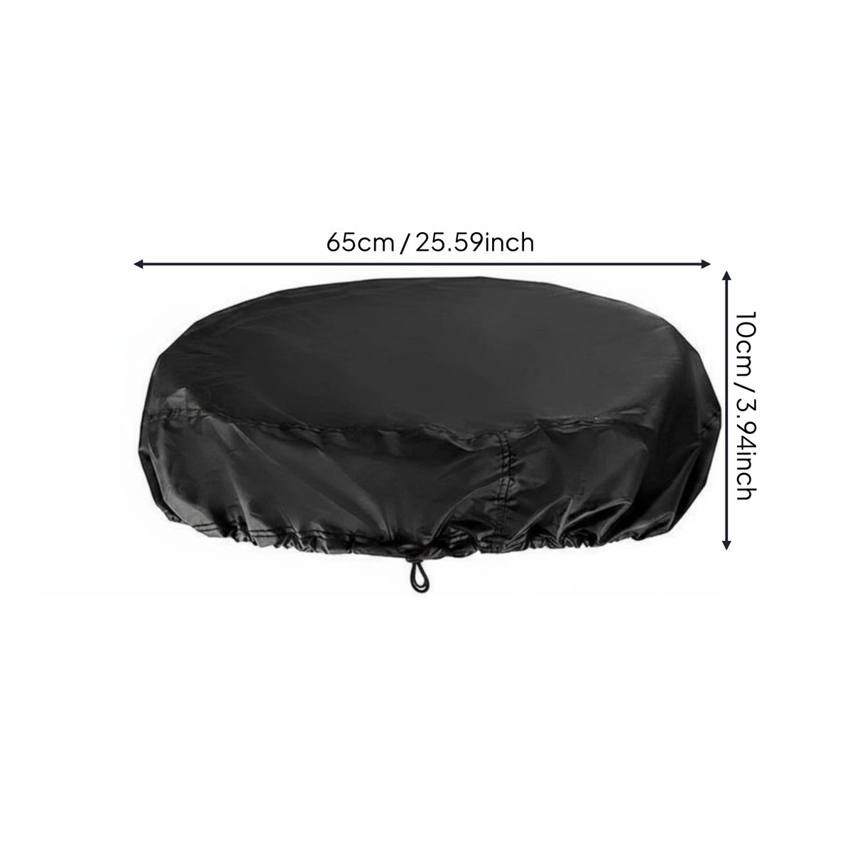 Round Barrel Cover Black Round Drum Lid Protector Drawstring Closure Outdoor Storage