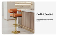 Modern Design Adjustable rotate Bar Stool Integrated Footrest Adjustable rotate tavernstool Stable Wide Base Counter Chair Upholstered Seat for Adults, Homeowners, Business Owners, Hotel Reception, Kitchen Island, Restaurant, Cafe
