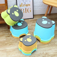 Thickened Cartoon Animal Plastic Stool for Kids and Adults - Non-Slip Bathroom and Home Use