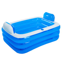 Inflatable Double Bathtub New Three-Layer Children's Folding Bathtub Enlarged Thickened Double Backrest Soaking Tub Adult Pool