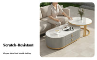 Scratch Resistant Sintered St Single Top Coffee Table Easy to Clean Sintered St Single Top Table High Load Capacity Living Room Furniture Light Luxury Design for Families, Homeowners, Renters, Home, Lounge Area, Apartment