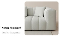 Quilted Block Sofa Minimalist Design Couch Soft Touch Living Room Furniture for Apartment Dwellers, Young Adults, Lounge Area, Bedroom