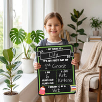 Milestone Chalkboard Double-Sided First Day and Last Day of School Chalkboard Milestone Board Reusable for Parents, Classroom