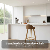 Modern Design Upholstered Swivel Stool with Backrest Built-in Footrest Upholstered Swivel Stool Padded Seat Counter Chair Gold-Tipped Legs for Homeowners, Bar Owners, Adults, Pub, Kitchen Island, Cafe, Restaurant