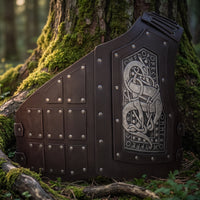 Viking-Inspired Half Chest Protection Embossed Medieval Cuirass Wearable Half Cuirass Rugged for Cosplayers, Larpers, Cosplay, Halloween, Theater, Photo Shoots