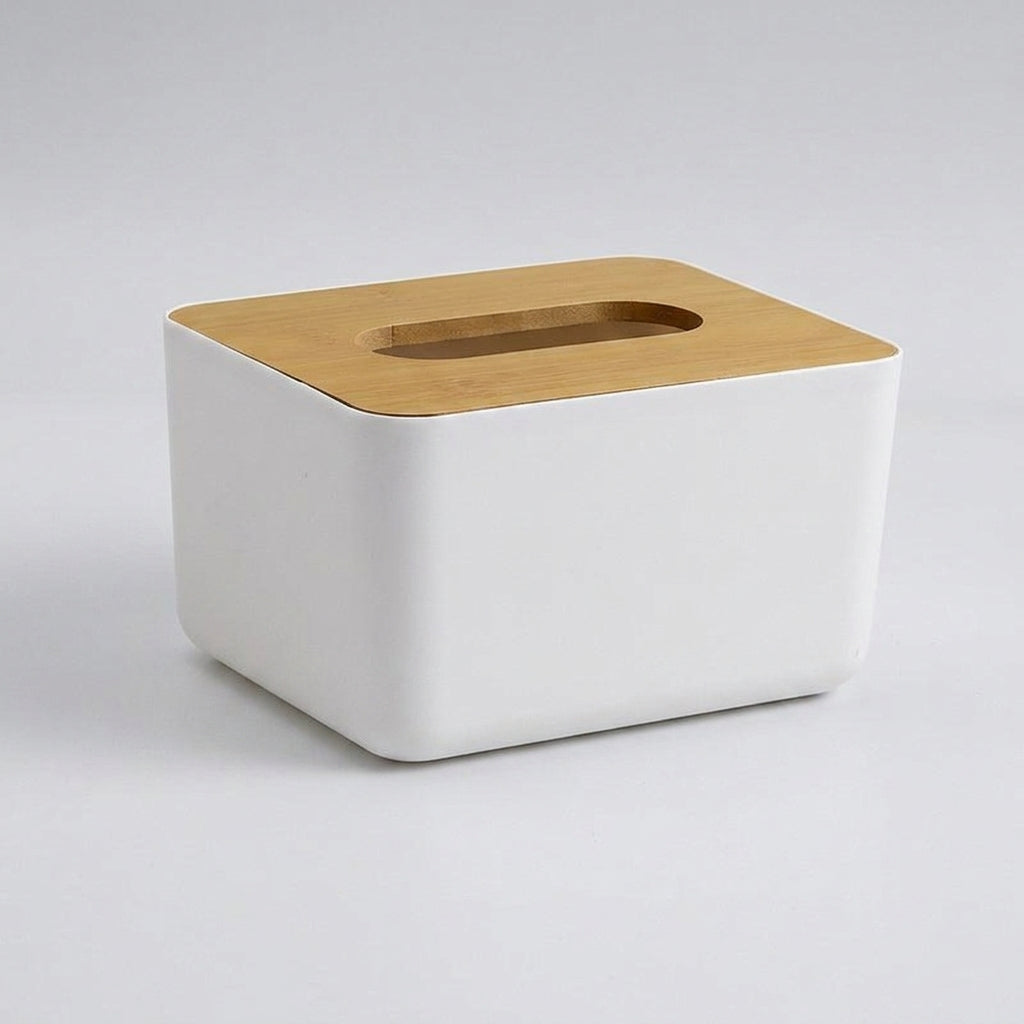 Tissue Box for Bedroom and Living Room Decor, Modern Minimalist Tissue Box Holder with Bamboo Lid