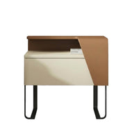 Minimalist Design S-Shaped End Table sleek Lacquer Finish Nightstand Space-Saving Bedroom Furniture Open Storage Shelves for Apartment Dwellers, Homeowners, Interior Designers, Small Spaces, Living Room, Entryway, Office