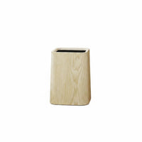 Wood Trash Bin Minimalist Rounded Corner Wastebasket Decorative for Living Room