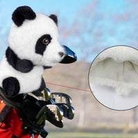 Cute Panda Golf Head Cover Safeguarding Cartoon Creature Golf Cover All-Around Protection Panda Headcover Scratch Resistant for Golfers