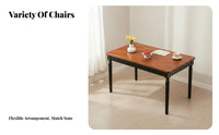 French-Inspired Rectangular Table with 4 Chairs Vintage Aesthetic Dining Set Sturdy Construction Household Furniture Curved Chair backrest for Guesthouse Owners, Small Apartment Dwellers, Homeowners, Home, Kitchen