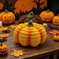 Handmade Crochet Halloween Pumpkin Decoration for Desktop Party Decor