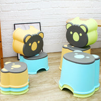 Thickened Cartoon Animal Plastic Stool for Kids and Adults - Non-Slip Bathroom and Home Use