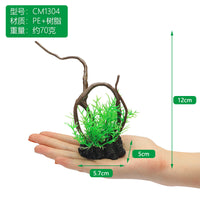 Fish Tank Aquarium Decoration Artificial Driftwood Tree Root and Water Plants