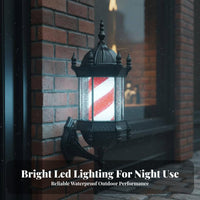 Rotating Haircut Pole Lamp Waterproof Illuminating Haircut Pole Lamp Long-Lasting Acrylic Tube Separate Controls for Outdoor