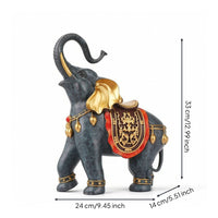 Elephant Figurine Brass Elephant Statue Antique Style for Living Room