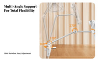 360° Rotation Adjustable limb Book Stand Foldable Design Clamp-on Cantilever limb Sturdy Build perusing Aid Wide Compatibility for Children, Office Workers, Musicians, Study Room, Bedroom, Home, Kitchen