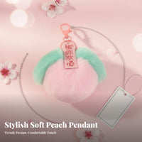 Soft and Silky Peach Soft Ball Keychain Cute Design Soft Peach Key Fob Ideal Gift for Girls, Car Owners, Handbag Decoration, Keys, Backpack