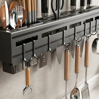 Cabinet and Chopstick Holder for Wall Mounted or Countertop Use, Space Aluminum Kitchen Utensil Organizer for Home Cook