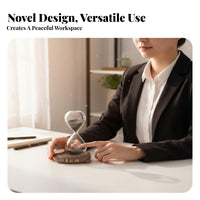 Multi-Functional Panda Figurine Sand Timer Creative Design Panda Pen Holder Resin Material for Teachers, Office Workers, Study Room, Bedroom