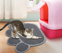 Paw Print Cat Litter Mat, Non-Slip & Leak-Proof Pet Litter Trapper Pad