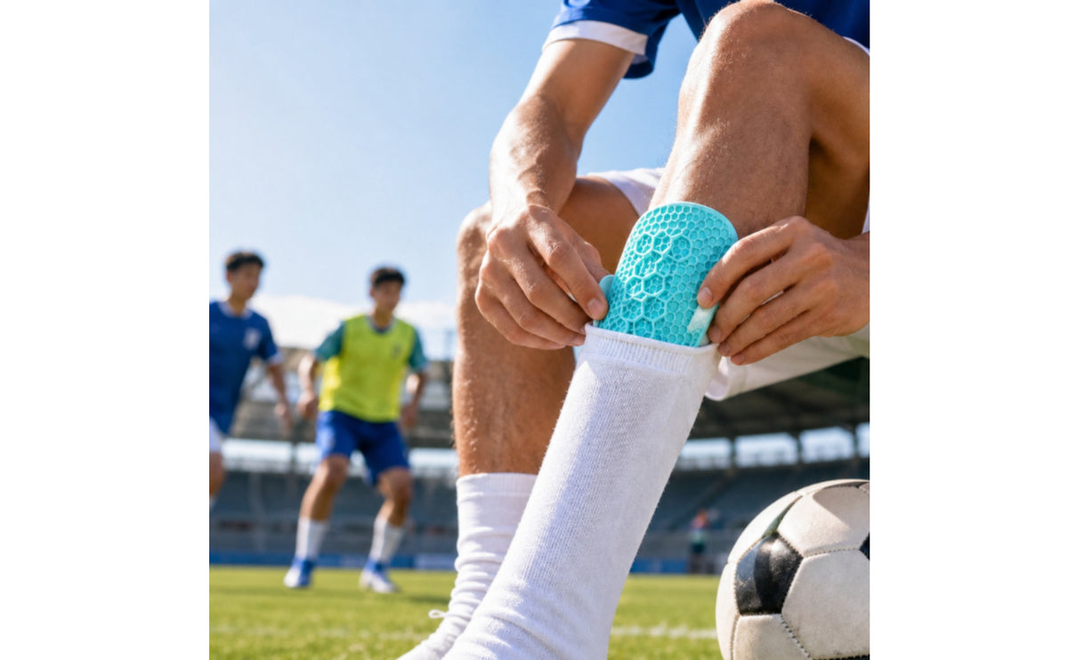 Silicone Shin Guards Flexible Gear Low-Profile for Footballers