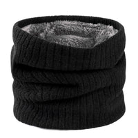 Unisex Knitted Fleece-Lined Neck Warmer Scarf for Winter Outdoor Activities