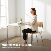 Wood and Metal Dining Chair Retro Aesthetic rustic design Chair with Wood Top Minimalist Design Household Furniture for Living Room, Study, Kitchen