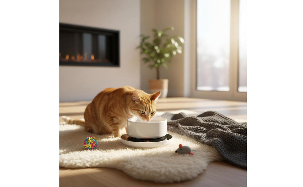 Constant Temperature Thermostatic Pet Water Bowl Prevents Freezing Ceramic Pet Heating Bowl Energy Saving for Dogs, Cats, Winter, Indoor