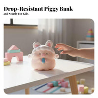 Cute piggy bank Animal Figure Adorable Desk Ornament Cartoon Statuette for Teens, Shelf Display, Car Dashboard