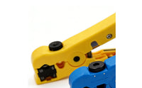 ABS Manual Cable Stripping Plier Spring-Action-Loaded Coaxial Cable Stripper Replaceable Blade Hand Tool Integrated Cutting Blades
