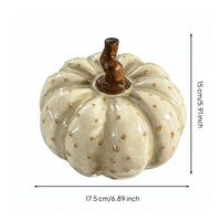 Light-Toned Ceramic Pumpkin Ornament Brown Stem Ceramic Pumpkin Figurine Smooth Finish Home decorations