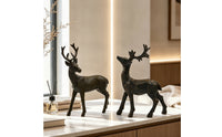 Deer Figurine Standing Deer Statue Compact Decor for Shelf, Mantel, Christmas