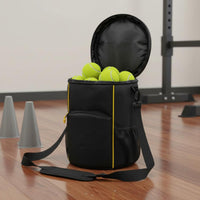Large Capacity Pickleball Storage Bag Waterproof Tennis Ball Bag Water-Resistant Portable Ball Carrier Removable Shoulder Strap for Outdoor, Training