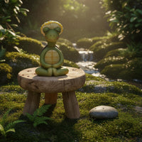 Meditation Themed Meditating Creature Figurine Pastoral Garden Design Zen Creature Ornament Tranquil for Office Desk, Bookshelf