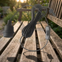 Light Fitting with E27 Lamp Holder for Garden Lighting, Outdoor Lighting with E27 Bulb Holder for Shed Lighting, DIY Lighting with DC Plug