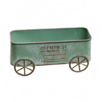 Rectangular Vintage Planter Cart Rounded Corners Distressed Planter Cart Indoor Outdoor Use