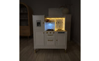 Wooden Play Kitchen Interactive Children's Kitchen Playset Sturdy for Nursery