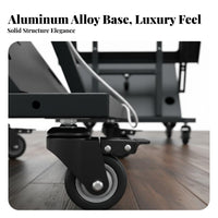 Rolling Teleprompter Stand Portable TV Floor Stand with Wheels Full-Rotation Wheels Casters Mobile Floor Display Cart for Presenters, Conference