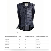 Equestrian Torso Guard Breathable Mesh Horse Riding Vest Zip Front Riding Shielded Vest