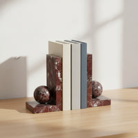 Marble Bookends Stylish Sphere Bookends Minimalist Book Stopper for Desk