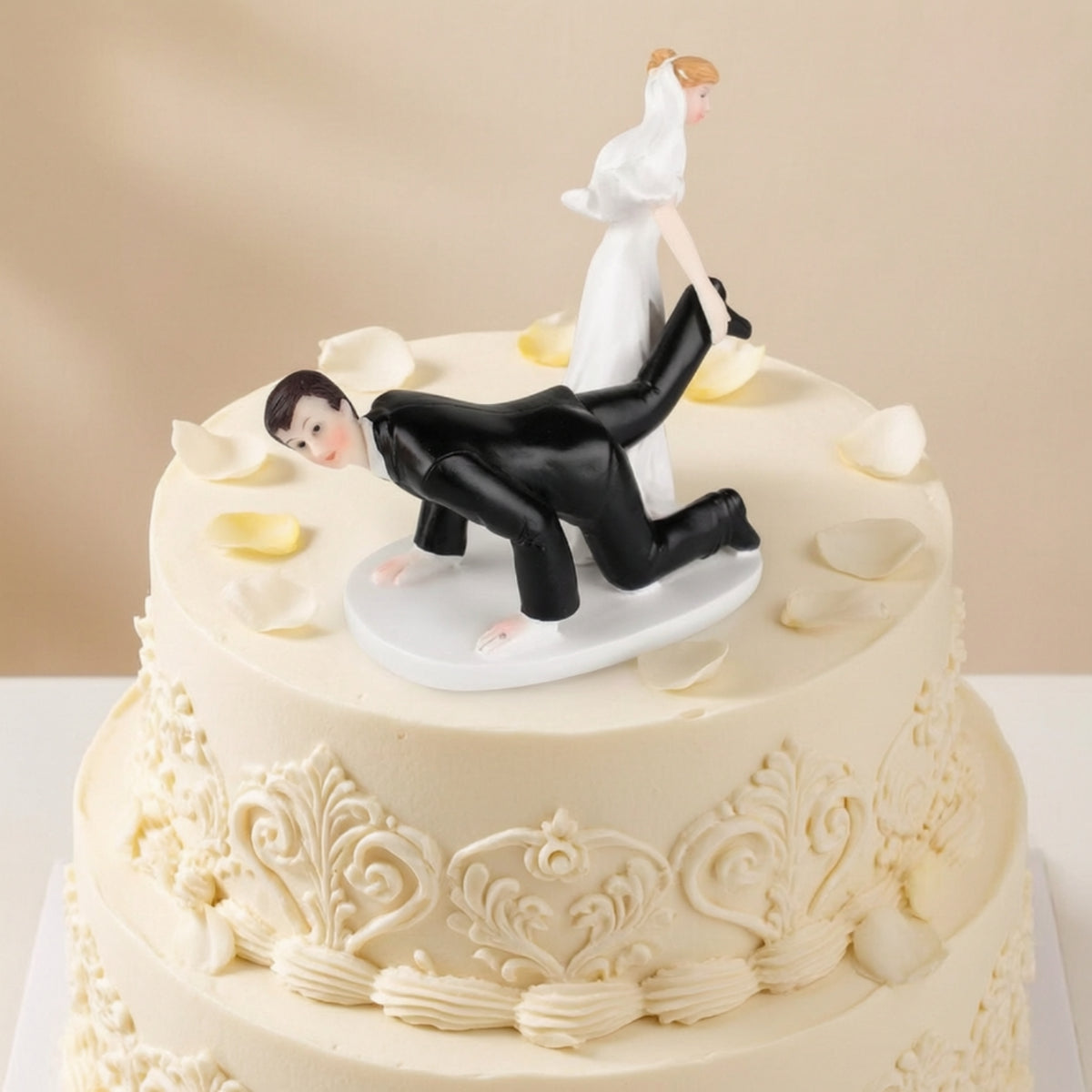 Wedding Cake Topper with Bride and Groom Sweet Wedding Cake Topper Long Ornament for Newlyweds
