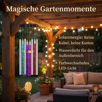 Solar Wind Chime for Outdoor, 750mm Color-Changing Wind Chime for Garden, Waterproof Hanging Decoration for Balcony and Terrace, Atmospheric Lighting