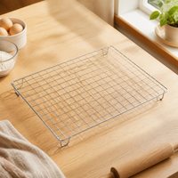 Cake Cooler For Confectionery Fried Food Oil Draining Foldable Cooling Rack Silver
