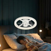 Crystal-Textured E26/E27 Ceiling Fan Light Three-Color Ceiling Fan Light Low-Profile Fixture Detachable for Bedroom, Study Room, Dining Area