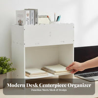 Multi-Tier Book organizer Space-Saving desktop Rack Easy Assembly for Study Area