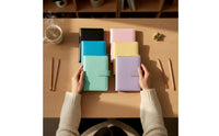 6 Pieces A6 Binder with Pockets Leather-Look Refillable Notebook Binder Loose-Leaf Notebook Reusable Refillable Journal Compact
