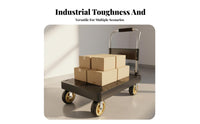 Portable Flatbed Cart Space Saving Foldable Base Truck Multipurpose Foldable Push Cart for Homeowners, Delivery Personnel, Home, Workshop, Factory