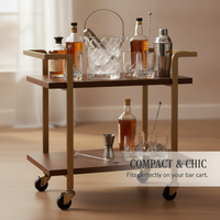 Glass Ice Bucket with Handle, Thickened Large Capacity Champagne Beer Cooler for Bar KTV Home Use