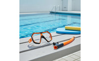 2 Pieces Adjustable Strap Kids Snorkeling Mask and Snorkel Set Comfortable Fit Children Dive Mask and Tube Set Anti Fog Swimming Goggles Leak Proof Seal for Beach