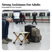 Compact Collapsible Four-leggedLeg Stool Lightweight Portable Seating Quick Folding Design Outdoor Equipment Sturdy Construction for Commuters, Travelers, Travel, Queueing, Picnics, Fishing